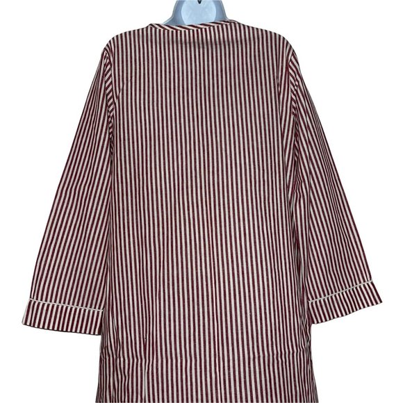 Vintage Y2K Collections Etc Red Striped Cardinal Christmas Holiday Nightgown M - Picture 8 of 10